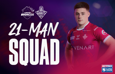 21-MAN SQUAD NAMED FOR RIVALS ROUND