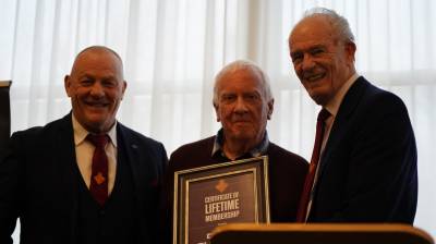 DAVID BURDSEY PRESENTED WITH LIFE MEMBERSHIP